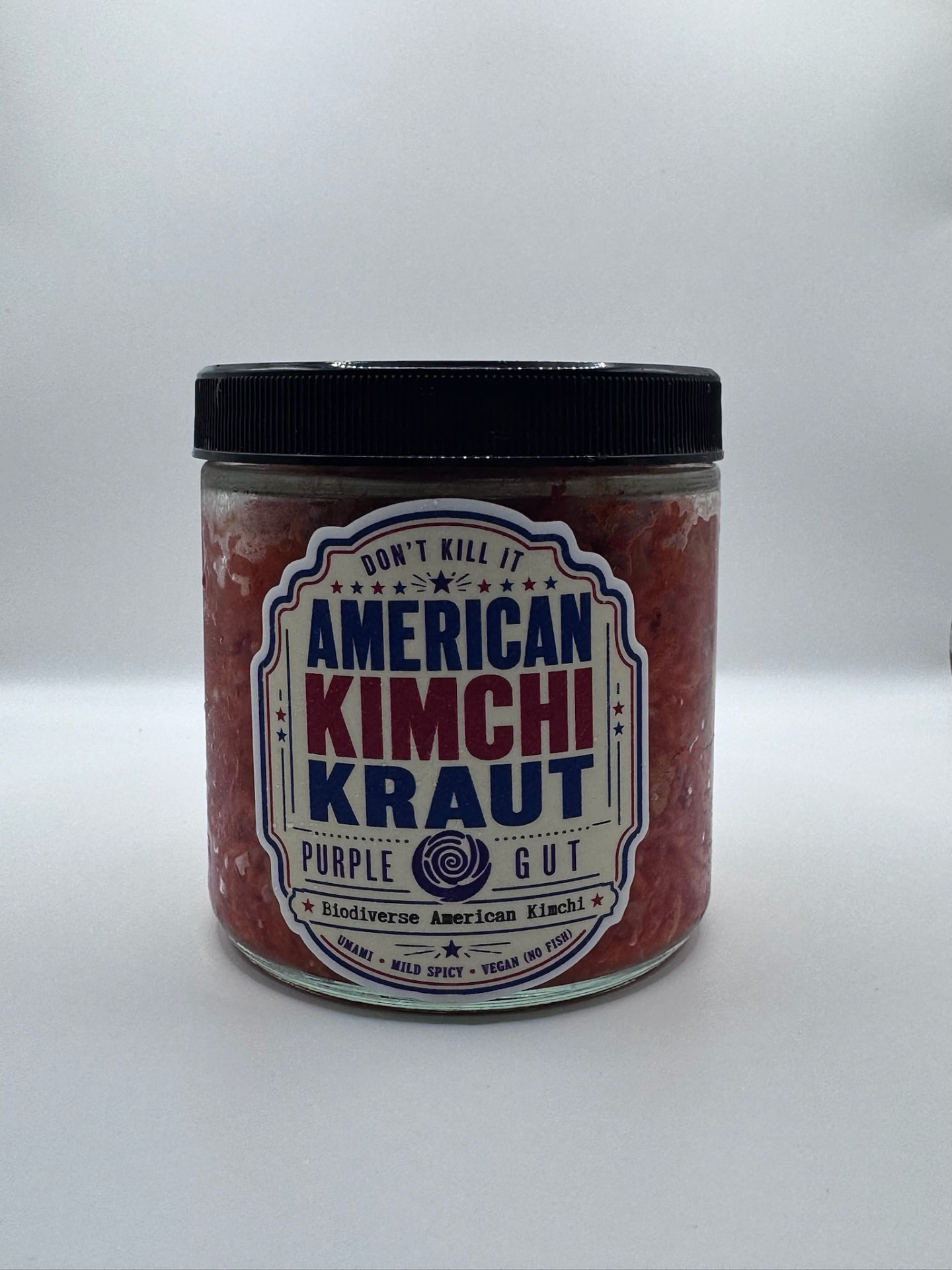 16oz jar of Purple Gut American Kimchi, biodiverse and alive